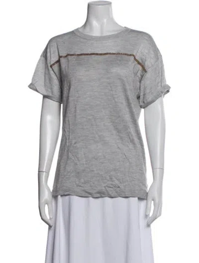 Pre-owned Brunello Cucinelli Cashmere Crew Neck T-shirt In Blue