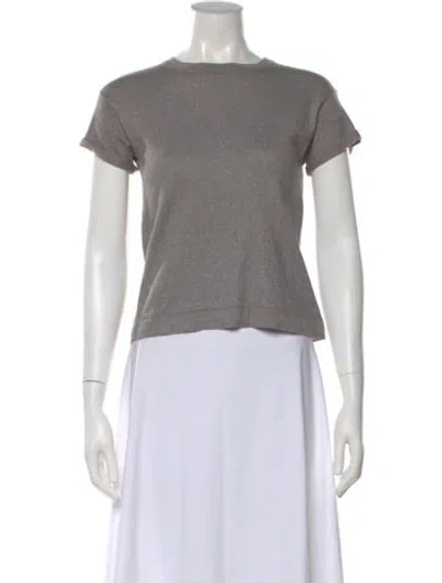 Pre-owned Brunello Cucinelli Cashmere Crew Neck T-shirt In Gray