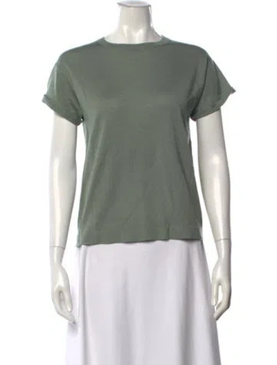Pre-owned Brunello Cucinelli Cashmere Crew Neck T-shirt In Green
