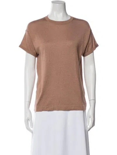 Pre-owned Brunello Cucinelli Cashmere Crew Neck T-shirt In Neutral