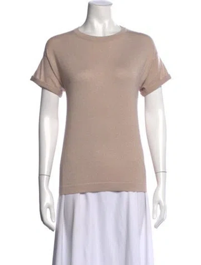 Pre-owned Brunello Cucinelli Cashmere Crew Neck T-shirt In Neutral