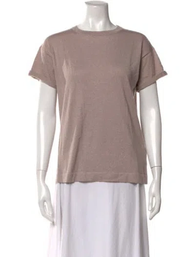 Pre-owned Brunello Cucinelli Cashmere Crew Neck T-shirt In Neutral