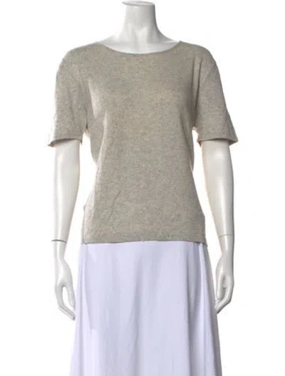 Pre-owned Brunello Cucinelli Cashmere Crew Neck T-shirt In Neutrals
