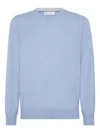 Brunello Cucinelli Cashmere Crew Neck Sweater Clothing In Blue