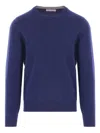 Brunello Cucinelli Relaxed Fit Blue Cashmere Sweater In Blue