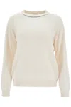 Brunello Cucinelli Cashmere Crewneck Pullover In Butter