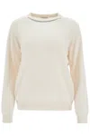 Brunello Cucinelli Cashmere Crewneck Pullover In Neutro