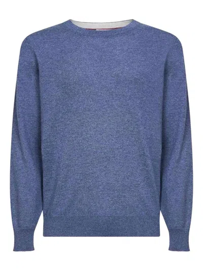 Brunello Cucinelli Cashmere Crewneck Sweater In Blue
