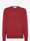 Brunello Cucinelli Cashmere Crew Neck Sweater In Burgundy