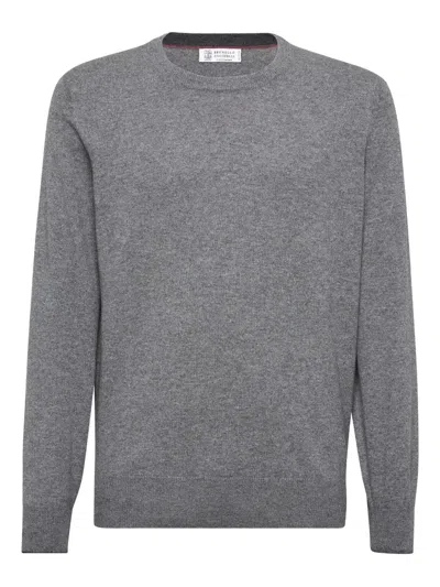Brunello Cucinelli Cashmere Crewneck Sweater In Gray