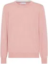 Brunello Cucinelli Pink Crewneck Sweater In Orange