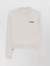 Brunello Cucinelli Cashmere Crewneck Sweater Pocket Detail In Nude