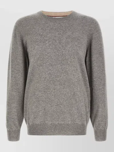Brunello Cucinelli Cashmere Crewneck Sweater Regular Fit In Gray