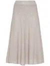 Brunello Cucinelli Sequin-embellished Knitted Midi Skirt