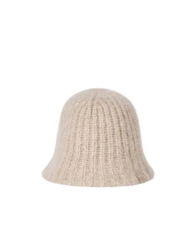 Brunello Cucinelli Cashmere Diamond-yarn Rib-knit Bucket Hat In Neutral