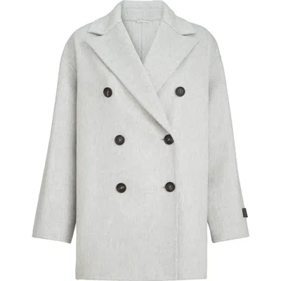 Brunello Cucinelli Cashmere Double Beaver Cloth Pea Coat In Multi
