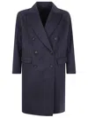 Brunello Cucinelli Oversized Double-breasted Coat Flap Pockets In Blue