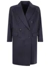 Brunello Cucinelli Oversized Double-breasted Coat Flap Pockets In Blue