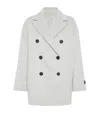Brunello Cucinelli Hand-finished Caban Jacket In Grey