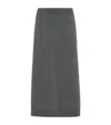 Brunello Cucinelli A-line Double Cashmere Midi Skirt In Gray