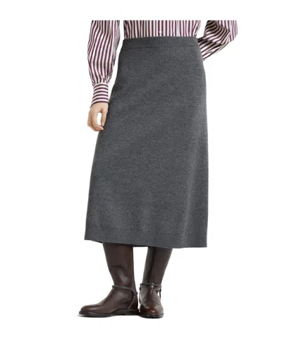 BRUNELLO CUCINELLI CASHMERE DOUBLE KNIT MIDI SKIRT