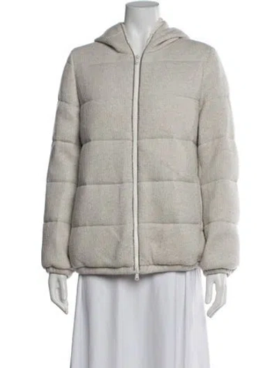 Pre-owned Brunello Cucinelli Cashmere Down Coat In Neutrals