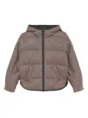 Brunello Cucinelli Long-sleeved Hooded Cotton Coat In Brown