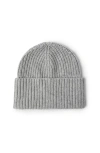 Brunello Cucinelli Cashmere English Rib Beanie In Light Grey