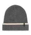 Brunello Cucinelli Cashmere English Rib Knit Beanie In Gray
