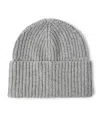 Brunello Cucinelli Cashmere English Rib Beanie In Grey