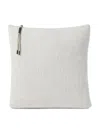Brunello Cucinelli Cashmere English Rib Knit Cushion With Shiny Zipper Pull In Gray