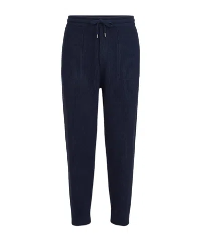 BRUNELLO CUCINELLI CASHMERE ENGLISH RIB KNIT JOGGERS