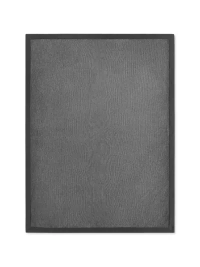 Brunello Cucinelli Cashmere English Rib Knit Throw With Contrast Borders In Gray
