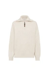 Brunello Cucinelli Cashmere English Rib Sweater In Brown