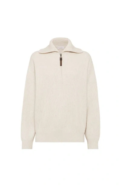 BRUNELLO CUCINELLI BRUNELLO CUCINELLI CASHMERE ENGLISH RIB SWEATER