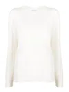 Brunello Cucinelli Cashmere English Rib Sweater With Monili In White