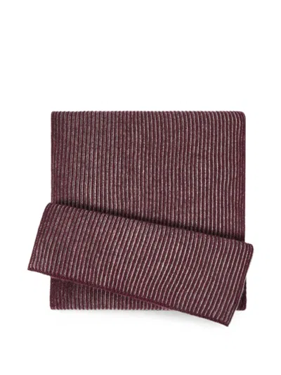 Brunello Cucinelli Cashmere English-rib Vanisé Knit Scarf In Brown