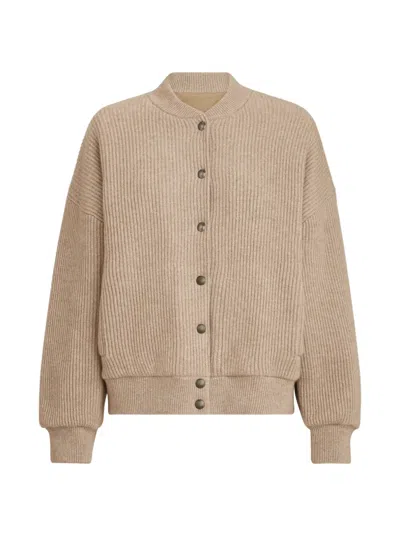 Brunello Cucinelli Cashmere English-rib-knit Bomber Jacket With Thermore® Padding In Neutral