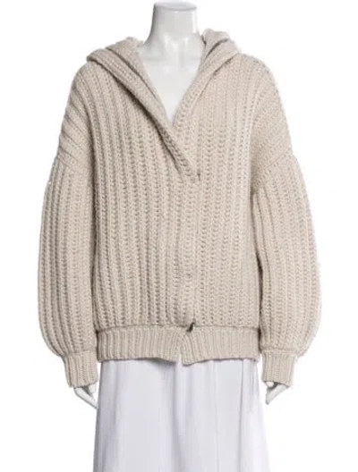 Pre-owned Brunello Cucinelli Cashmere Faux Fur Jacket In Neutral