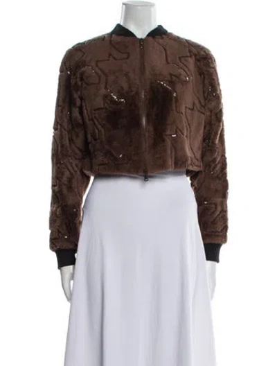 Pre-owned Brunello Cucinelli Cashmere Faux Fur Jacket W/ Tags In Brown