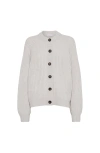 Brunello Cucinelli Cashmere Feather Yarn Cardigan In Gray