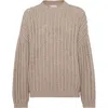 Brunello Cucinelli Cashmere Feather Yarn Sweater In Brown