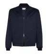 Brunello Cucinelli Cashmere Bomber Jacket In Blue