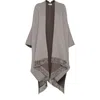 Brunello Cucinelli Cashmere Flannel Poncho In Brown