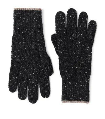 BRUNELLO CUCINELLI CASHMERE FLECKED GLOVES