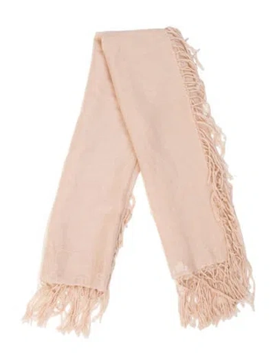 Pre-owned Brunello Cucinelli Cashmere Floral Print Scarf In Pink