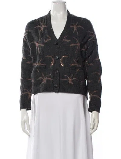 Pre-owned Brunello Cucinelli Cashmere Floral Print Sweater In Multi