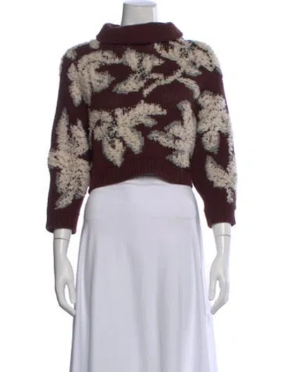 Pre-owned Brunello Cucinelli Cashmere Floral Print Sweater In Multi