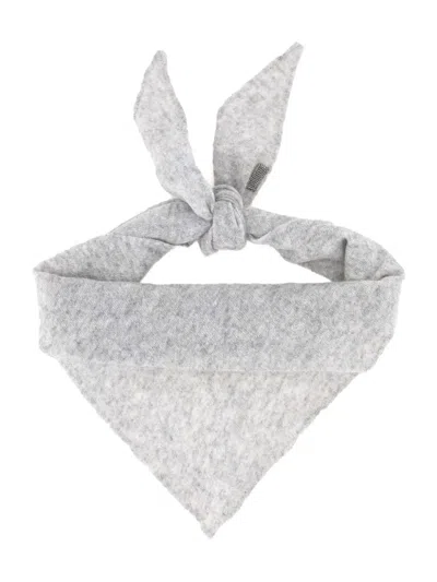Brunello Cucinelli Cashmere Foulard Scarf In Gray
