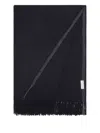 Brunello Cucinelli Cashmere Fringed-edges Blankets (140cm X 140cm) In Blue